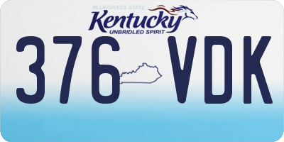 KY license plate 376VDK