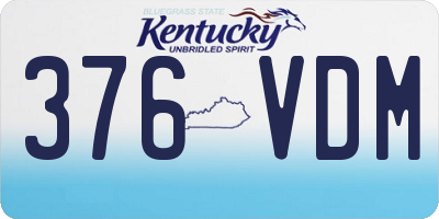 KY license plate 376VDM