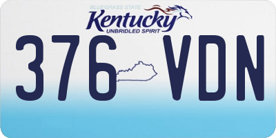 KY license plate 376VDN