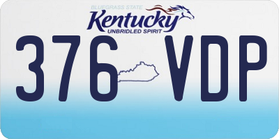 KY license plate 376VDP