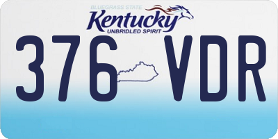 KY license plate 376VDR
