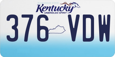 KY license plate 376VDW