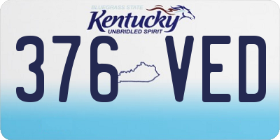 KY license plate 376VED