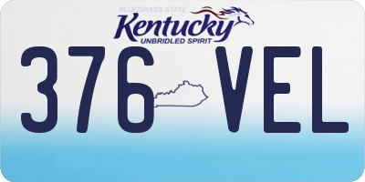 KY license plate 376VEL