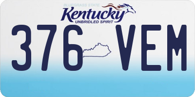 KY license plate 376VEM