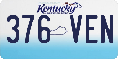 KY license plate 376VEN