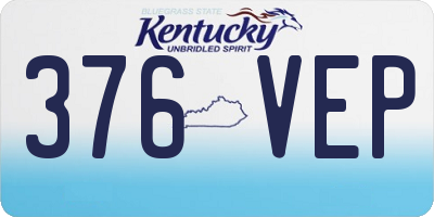 KY license plate 376VEP