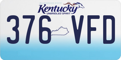 KY license plate 376VFD