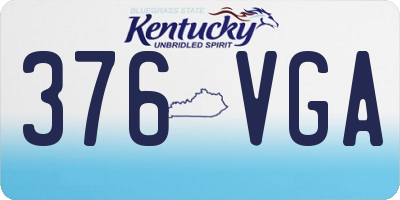 KY license plate 376VGA