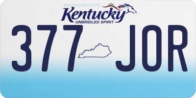 KY license plate 377JOR