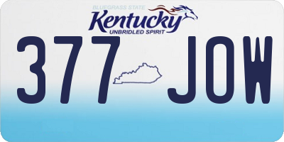 KY license plate 377JOW