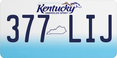 KY license plate 377LIJ