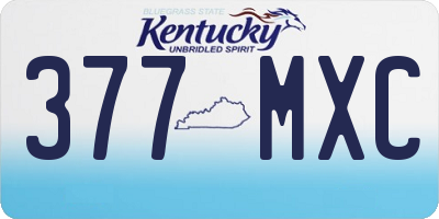 KY license plate 377MXC