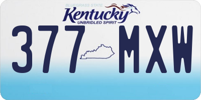 KY license plate 377MXW