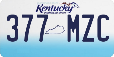 KY license plate 377MZC