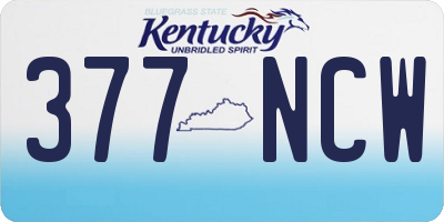 KY license plate 377NCW