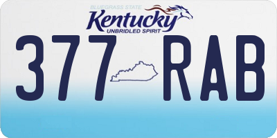 KY license plate 377RAB