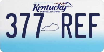 KY license plate 377REF