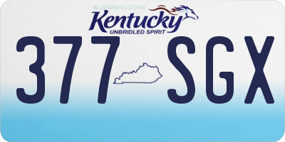 KY license plate 377SGX