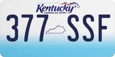 KY license plate 377SSF