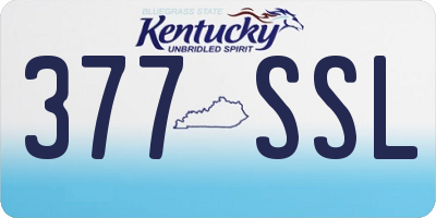 KY license plate 377SSL