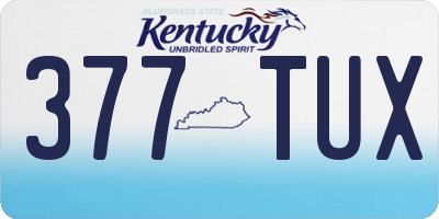 KY license plate 377TUX