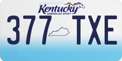 KY license plate 377TXE