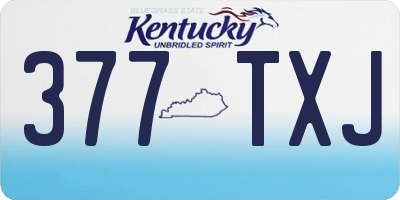 KY license plate 377TXJ