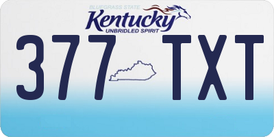 KY license plate 377TXT