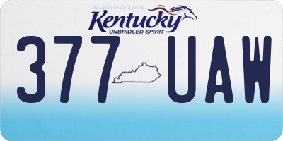 KY license plate 377UAW