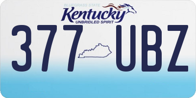 KY license plate 377UBZ