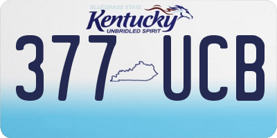 KY license plate 377UCB