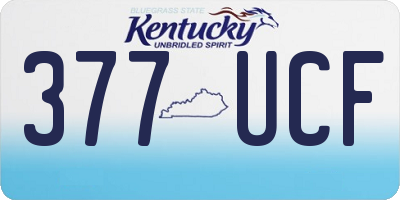 KY license plate 377UCF