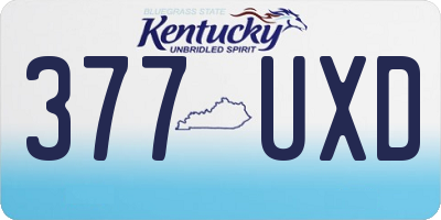 KY license plate 377UXD