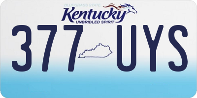 KY license plate 377UYS