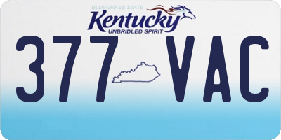 KY license plate 377VAC