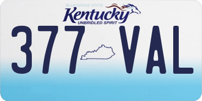 KY license plate 377VAL