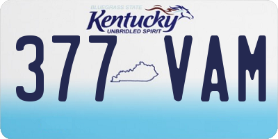 KY license plate 377VAM