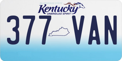 KY license plate 377VAN