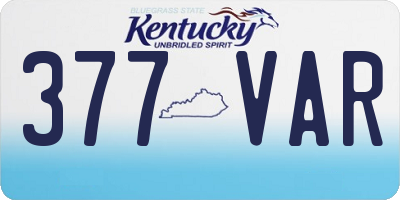 KY license plate 377VAR