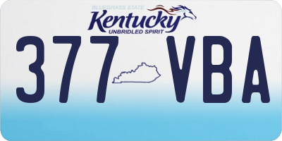 KY license plate 377VBA