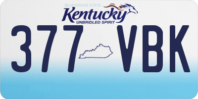 KY license plate 377VBK