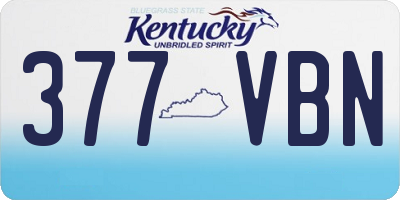 KY license plate 377VBN