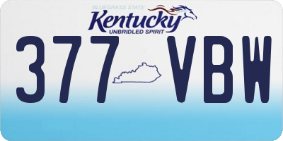 KY license plate 377VBW