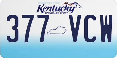 KY license plate 377VCW