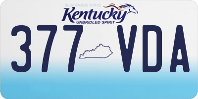 KY license plate 377VDA