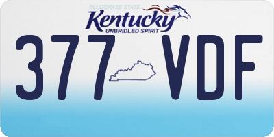 KY license plate 377VDF