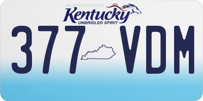 KY license plate 377VDM