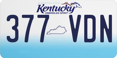 KY license plate 377VDN