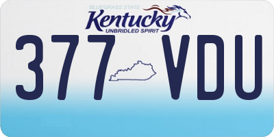 KY license plate 377VDU